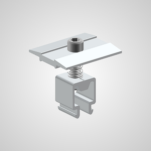 Adjustable mid clamp with spring for solar panels